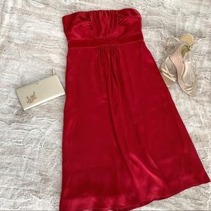 Banana Republic red strapless satin dress, 2